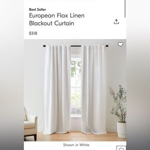 West Elm Linen Flax Curtains White